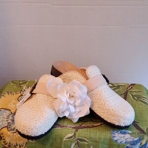 Arizona Jean Company "Reece" Cream Woven Clogs Mules, 8.5 M